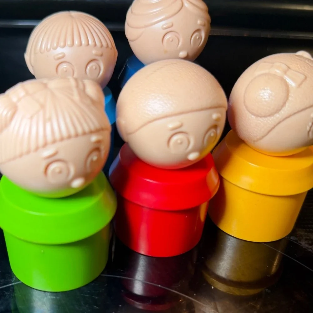 Vintage Tupperware TupperToys Little People Peg Doll Lot of 12 Figures Santa